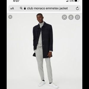 Club Monaco Luther Trim Fit Plaid Wool Blend Coat
